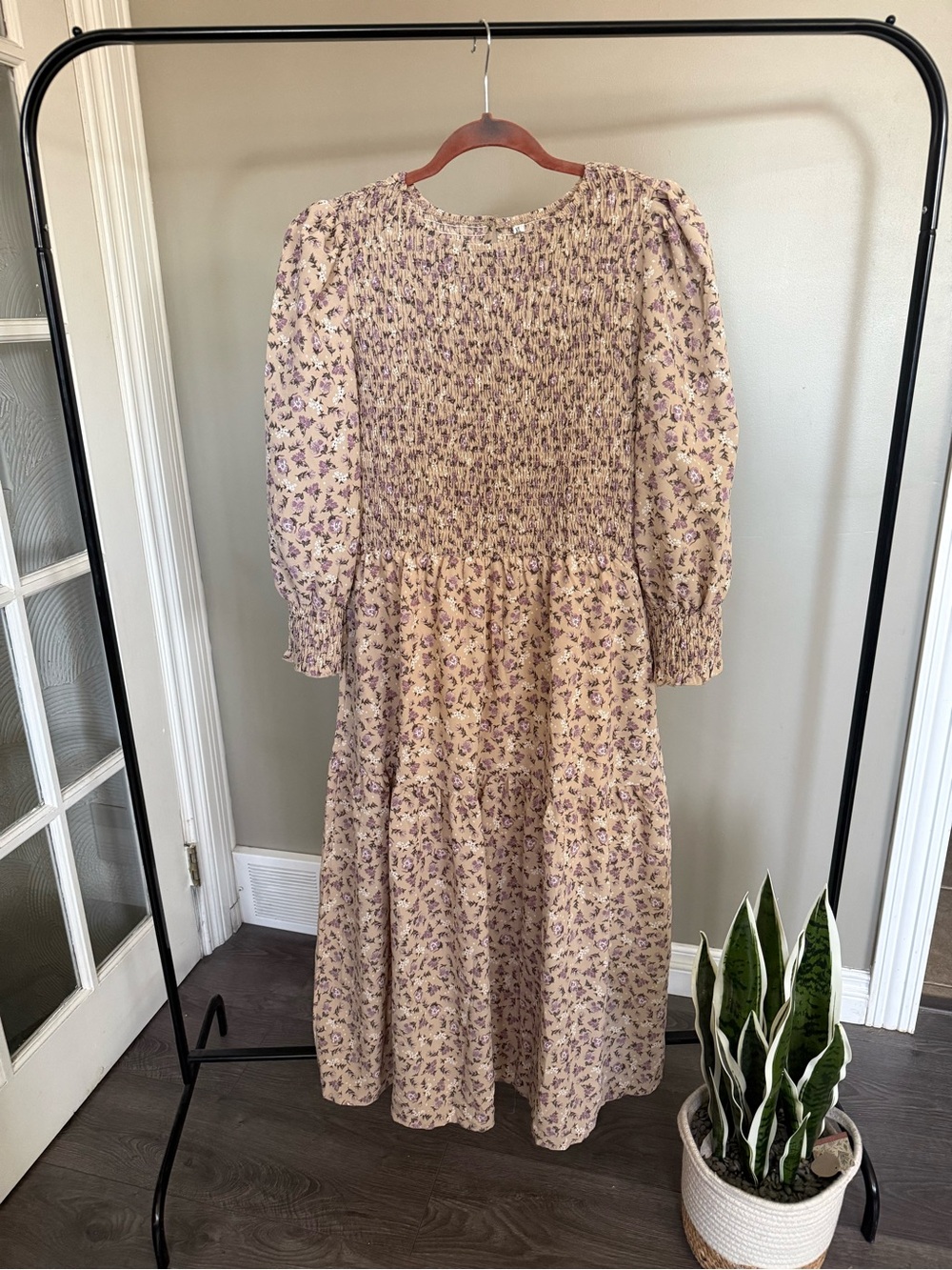 Floral Smocked Midi Dress (XL)